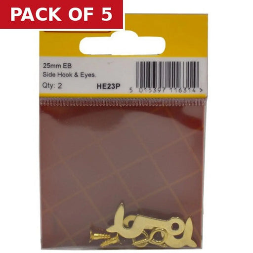 25mm EB Side Hook & Eyes (Pack of 2) - Pack of 5