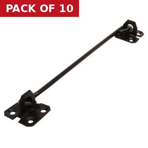 Wire Cabin Hooks, Epoxy Black, 250mm - Pack of 10