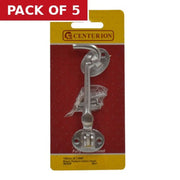 Silent Pattern Brass Cabin Hooks, Satin Nickel, 100mm - Pack of 5