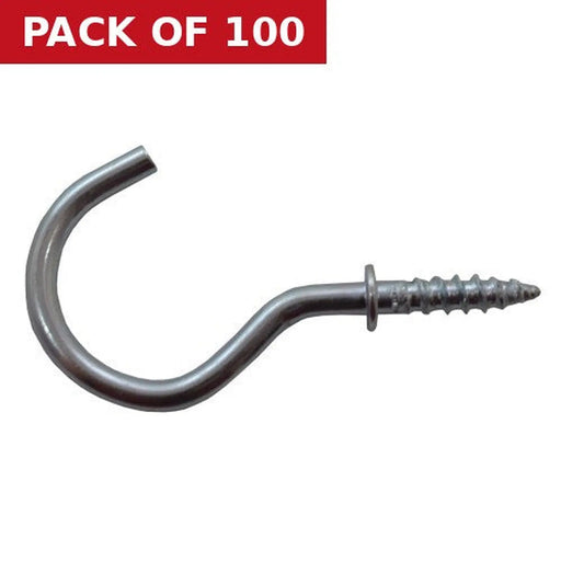 32mm ZP Shouldered Cup Hooks - Pack of 100
