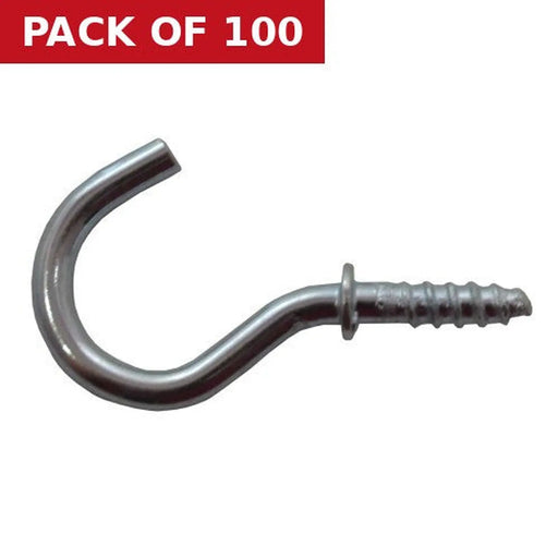 19mm ZP Shouldered Cup Hooks - Pack of 100