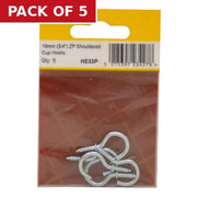 19mm ZP Shouldered Cup Hooks (Pack of 5)