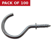 38mm ZP Shouldered Cup Hooks - Pack of 100