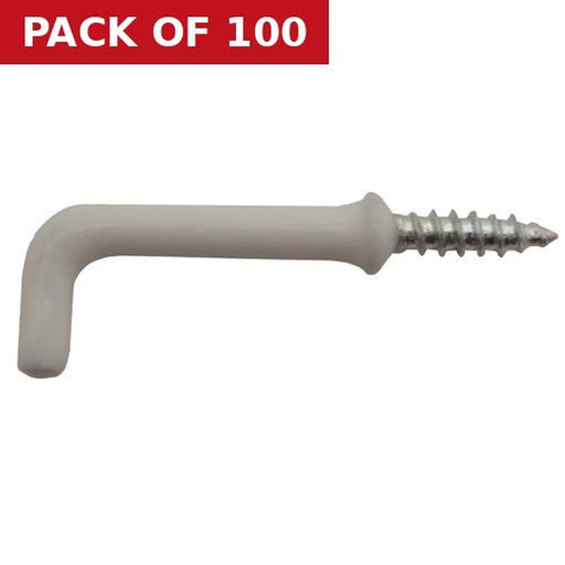38mm White PVC Shouldered Dresser Hooks - Pack of 100