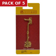 Solid Brass Cabin Hooks, Polished Brass, 100mm - Pack of 5