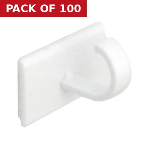 30mm x 20mm White Self Adhesive Cup Hooks - Pack of 100