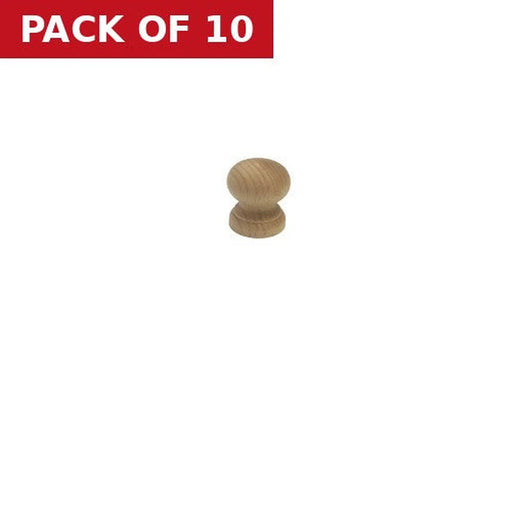 Beech Knobs, 38mm Dia. - Pack of 10