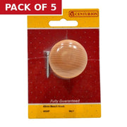 Beech Knobs, 45mm Dia. - Pack of 5