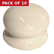 Porcelain Cupboard and Wardrobe Knobs, White, 50mm Dia. - Pack of 10