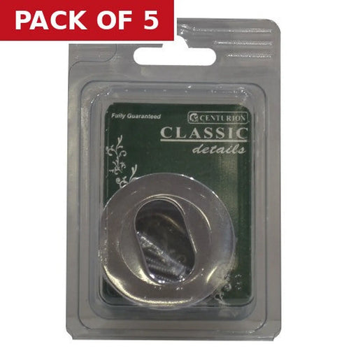 51mm CP Oval Hole Escutcheon - Pack of 5