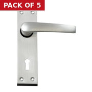 Oxford Lever Lock Set, Satin Anodised Aluminium, 143mm x 38mm - Pack of 5