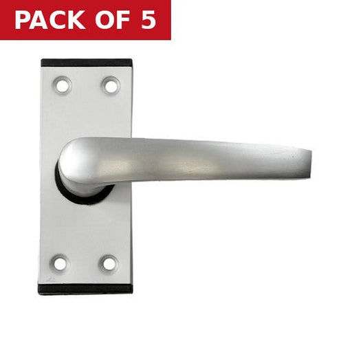 Oxford Lever Lock Set, Satin Anodised Aluminium, 89mm x 38mm - Pack of 5