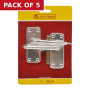 Lincoln Lever Lock Set, Polished Anodised Aluminium, 100mm x 40mm - Pack of 5