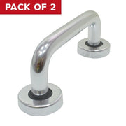 Round Bar Pull Handles, Polished Anodised Aluminium, 150mm x 19mm - Pack of 2
