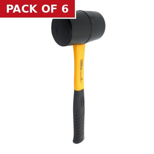 Black Head Fibreglass Rubber Mallets - Pack of 6