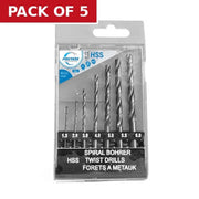 ProTask Metric High Speed Twist Drill Bit 7 piece Set - Pack of 5