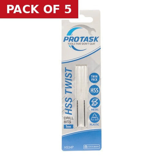 ProTask High Speed Twist Drill Bit (1mm) - Pack of 5