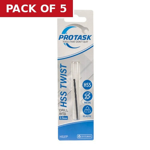 ProTask High Speed Twist Drill Bit (2.5mm) - Pack of 5