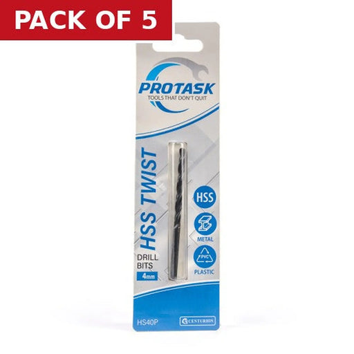 ProTask High Speed Twist Drill Bit (4mm) - Pack of 5