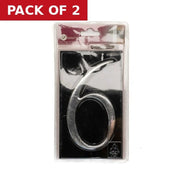 Gloss Black Numbered Plaque 6 - Pack of 2