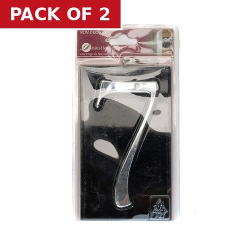 Gloss Black Numbered Plaque 7 - Pack of 2