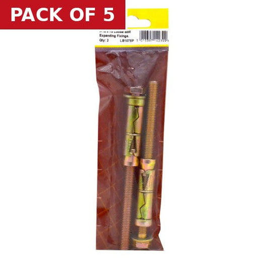 M10 x 75mm Expanding Loose Bolt  (Pack of 2) - Pack of 5