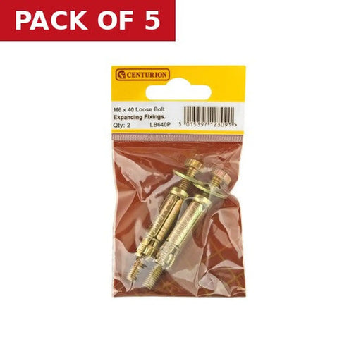 M6 x 40mm Expanding Loose Bolt  (Pack of 2) - Pack of 5