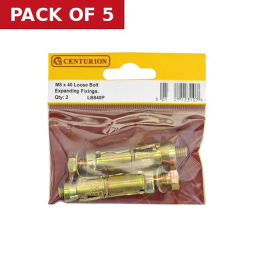 M8 x 40mm Expanding Loose Bolt  (Pack of 2) - Pack of 5