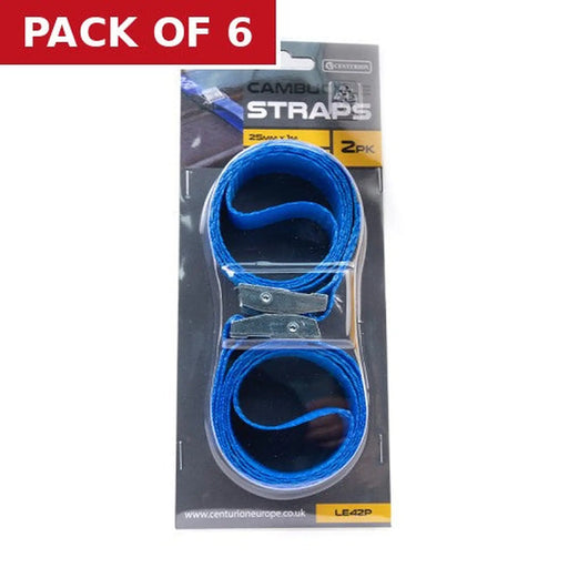 Cambuckle Strap - 250kgs Breaking Strength - 1m Length - 25mm Width - Pack of 6