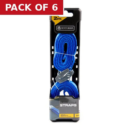 Cambuckle Strap - 250kgs Breaking Strength - 3.2m Length - 25mm - Pack of 6