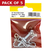 Sink Ball Chain With Stay, Chrome Plated, 300mm - Pack of 5