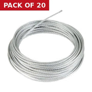 Steel Wire Rope, Galvanised, 4mm x 10m - Pack of 20