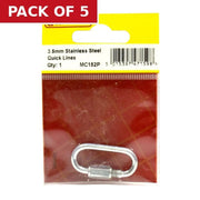 Quick Repair Link, Stainless Steel, 3.5mm x 28mm x 10mm - Pack of 5