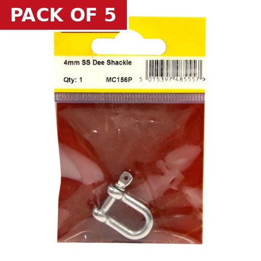 Dee Shackles, Stainless Steel, 4mm x 16mm x 8mm - Pack of 5