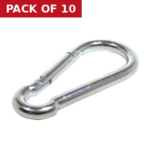 Carbine Hook, Zinc Plated, 12mm x 140mm - Pack of 10
