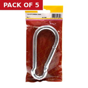 Carbine Hook, Zinc Plated, 12mm x 140mm - Pack of 5
