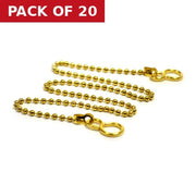 Sink Ball Chain With Hooks, Polished Brass, 450mm, No.6 - Pack of 20