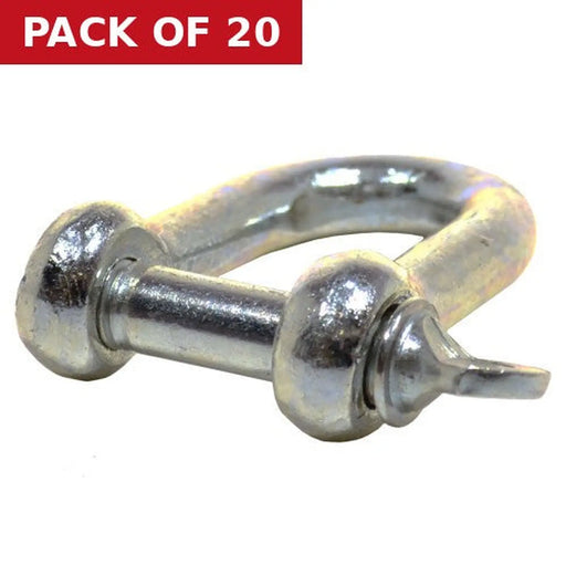 Dee Shackles, Galvanised, 12mm x 49mm x 25mm - Pack of 20