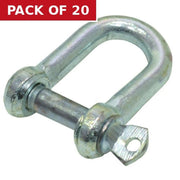 Dee Shackles, Galvanised, 5mm x 19mm x 13mm - Pack of 20