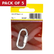 Quick Repair Link, Zinc Plated, 4mm x 32mm x 11mm - Pack of 5