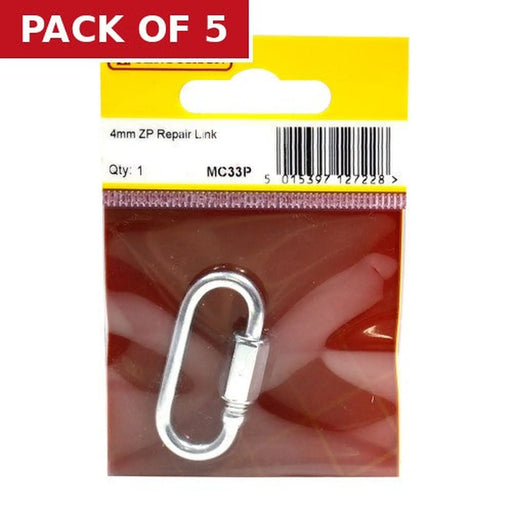 Quick Repair Link, Zinc Plated, 4mm x 32mm x 11mm - Pack of 5