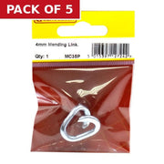 Steel Mending Link, Zinc Plated, 4mm - Pack of 5