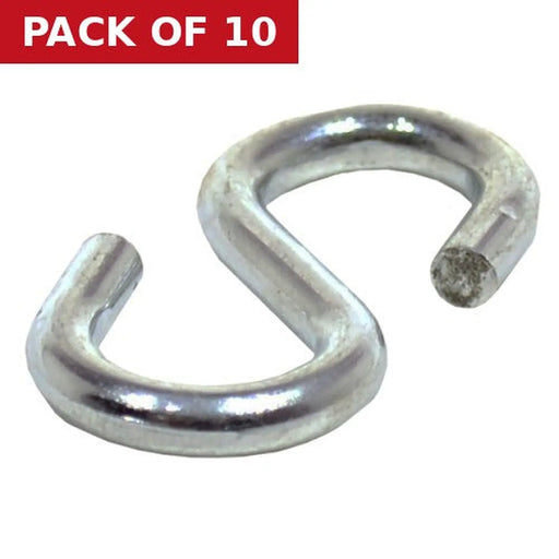 Steel Ess Hooks, Zinc Plated, 4mm x 40mm - Pack of 10