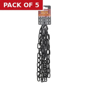 Steel Welded Straight Link Pre Cut Chain, Black, 5mm x 28mm x 2.5m - Pack of 5