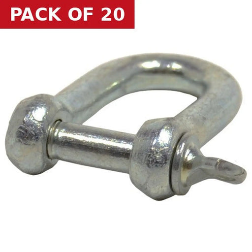 Dee Shackles, Galvanised, 8mm x 30mm x 16mm - Pack of 20