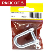 Dee Shackles, Galvanised, 8mm x 30mm x 16mm - Pack of 5