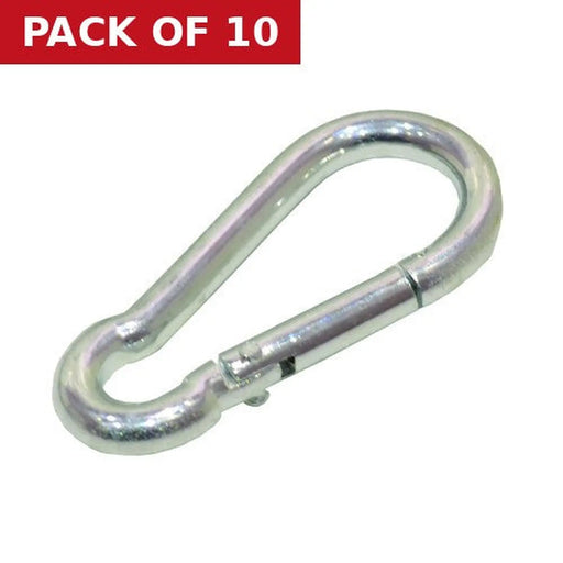 Carbine Hook, Zinc Plated, 3mm x 40mm - Pack of 10