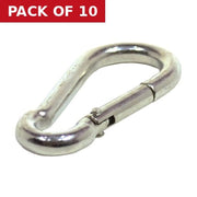Carbine Hook, Zinc Plated, 6mm x 60mm - Pack of 10