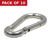 Carbine Hook, Zinc Plated, 8mm x 80mm - Pack of 10
