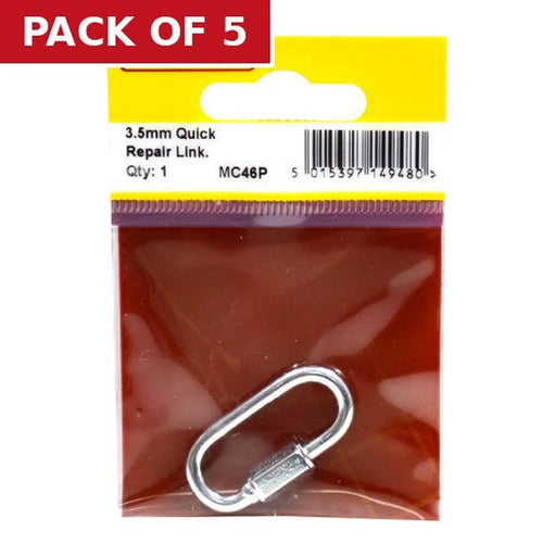 Quick Repair Link, Zinc Plated, 3.5mm x 28mm x 10mm - Pack of 5
